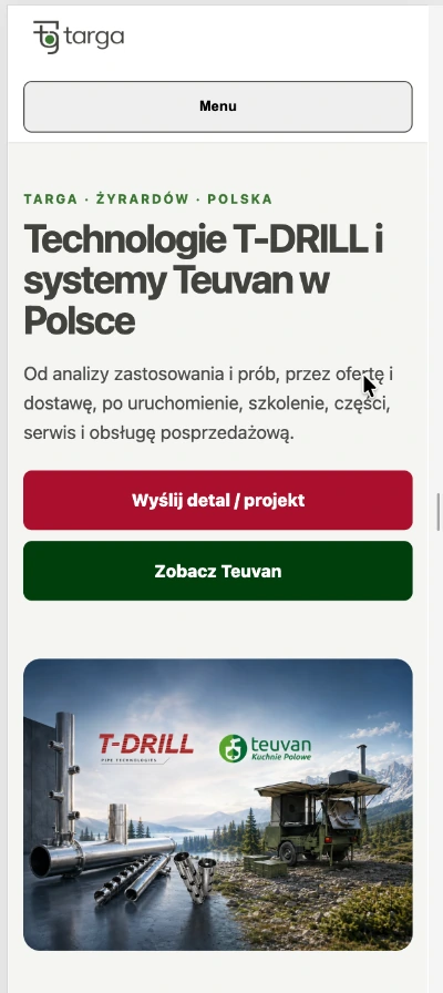 Strona główna Targa.pl — czysty widok mobilny