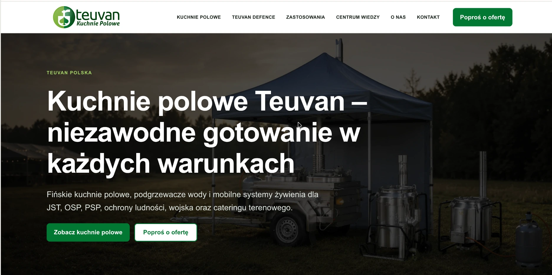 Strona główna Teuvan.pl — czysty widok desktopowy