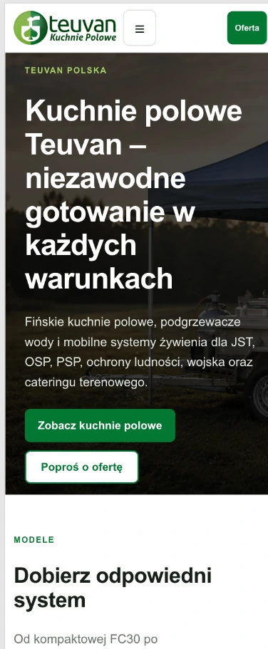 Strona główna Teuvan.pl — czysty widok mobilny